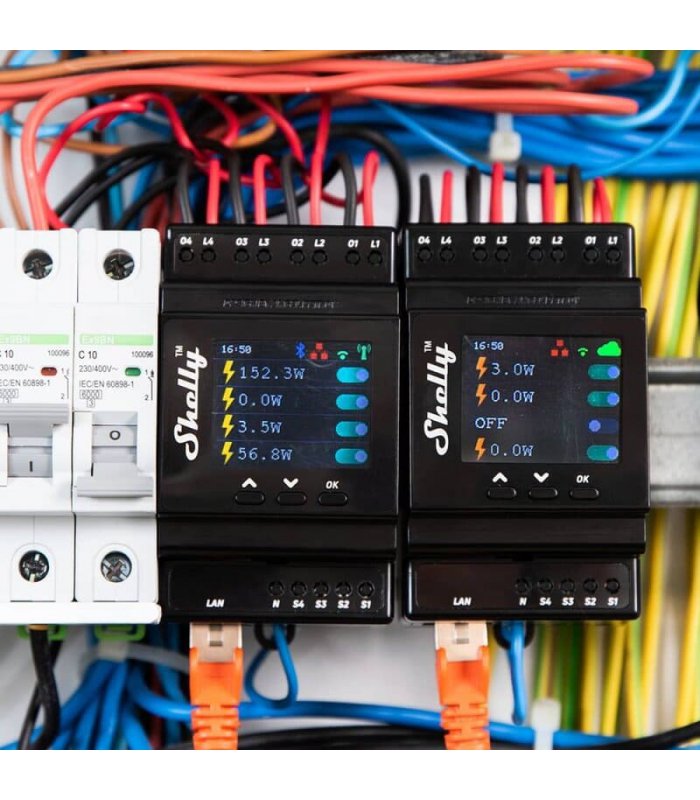shelly pro 4pm din rail quad relay switch 4x 16a wifi 2